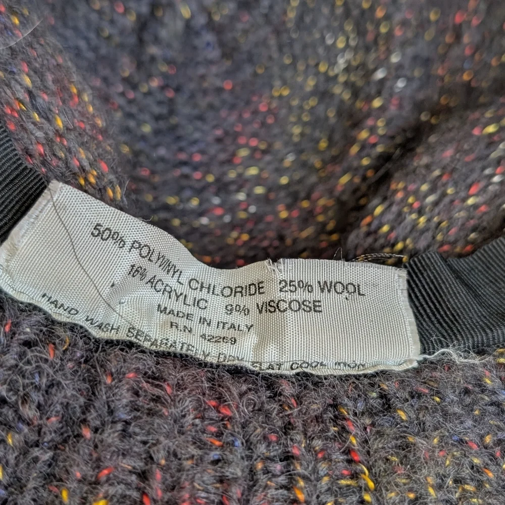 VTG Italian Made Grey‎ Bucket Hat With Rainbow Speckles